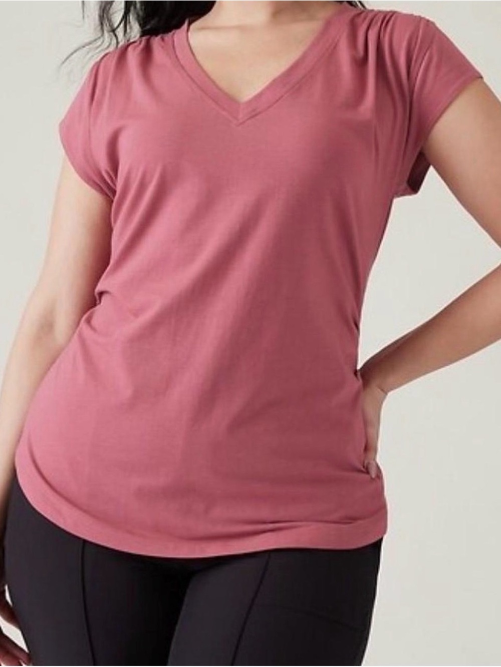 Athleta Women's Outbound V-Neck Tee - Rose